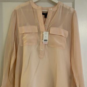Light Pink Silk Blouse with Cami